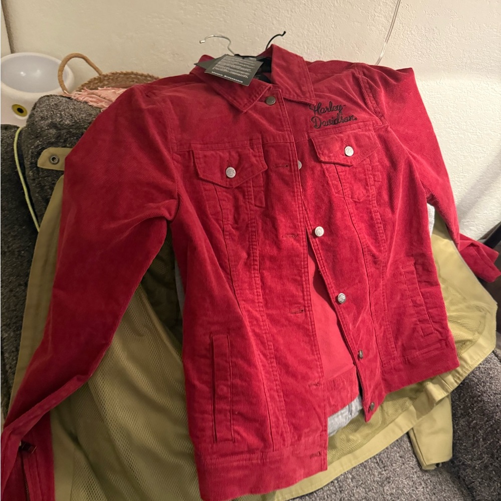 Harley-Davidson Red Jean Jacket Classic Design